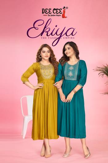 EKIYA BY DEECEE DESIGNER EMBROIDERY LONG KURTI WHOLESALER IN INDIA